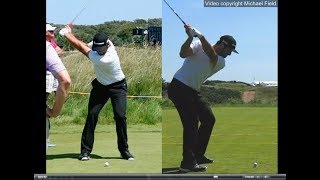 Jon Rahm golf swing  Long Iron faceon amp downtheline July 2017 [upl. by Wall]