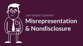 Misrepresentation and Nondisclosure  Contracts  Defenses amp Excuses [upl. by Bennink]