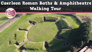 CAERLEON ROMAN BATHS amp AMPHITHEATRE WALES  Walking Tour  Pinned on Places [upl. by Vinaya]