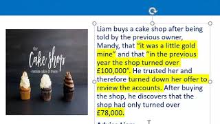 How to apply misrepresentation Liam cupcake scenario [upl. by Ylla]