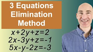 Solving Systems of 3 Equations Elimination [upl. by Miuqaoj425]