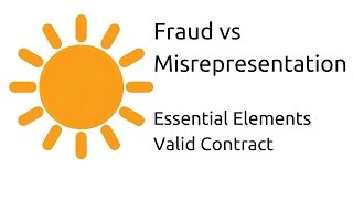 Fraud vs Misrepresentation  Other Essential Elements of a Valid Contract  CA CPT  CS amp CMA [upl. by Cob]